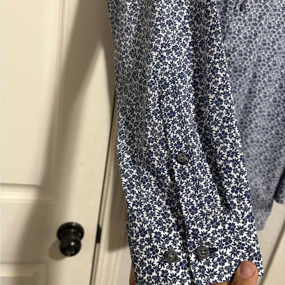 JF J.Ferrar Navy Floral Shirt - Picture 6 of 8